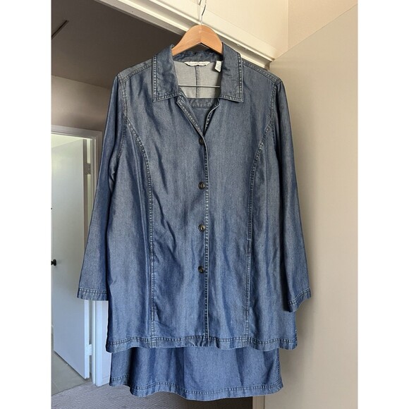 French Laundry Denim Blue Skirt & Jacket Set NWT Vintage Y2K - Picture 2 of 16